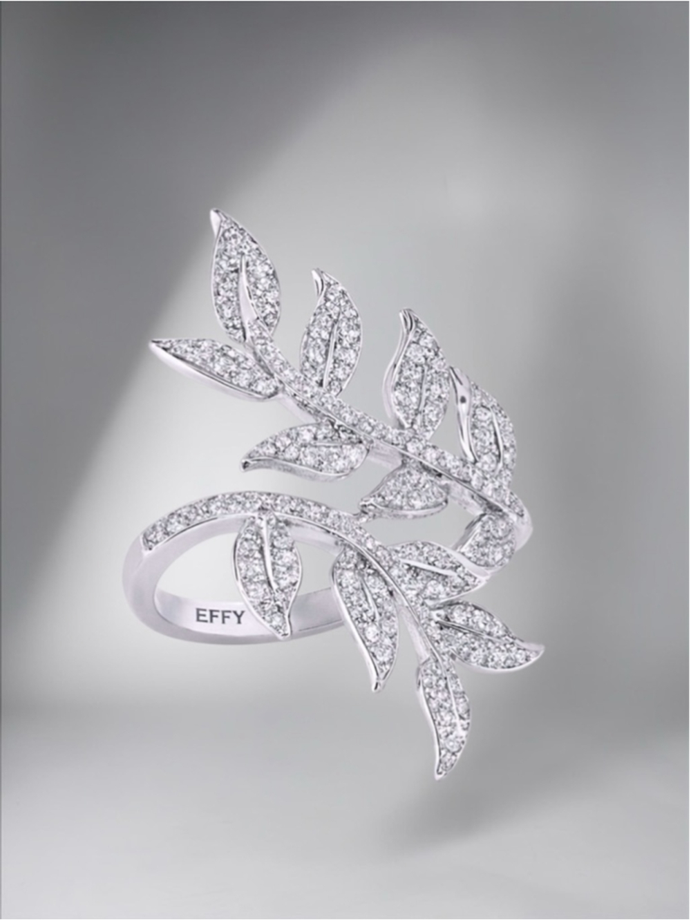EFFY Pavé Classica Collection 14K White Gold & Diamond Pavé Leaf Ring